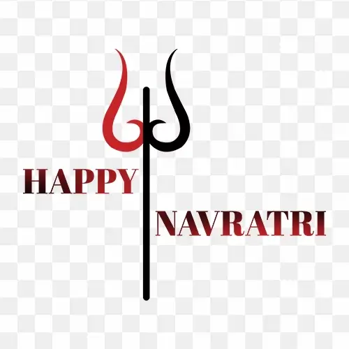 Happy Navratri with Trishul free png stock Image